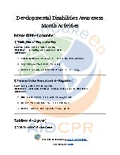 Developmental Disabilities Awareness Month Activities 