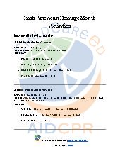 Irish American Heritage Month Activities 