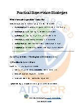 Practical Supervision Strategies