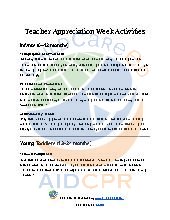 Teacher Appreciation Week Activities for Children
