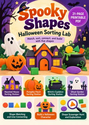 Spooky Shapes Halloween Sorting Lab | Preschool Math Activities