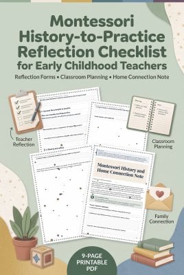 Montessori History-to-Practice Reflection Checklist for Early Childhood Teachers