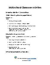 Multicultural Classroom Activities