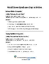 World Down Syndrome Day Activities