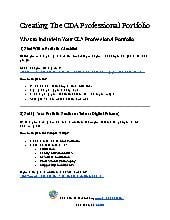 Creating The CDA Professional Portfolio