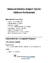 Classroom Behavior Support Tips for Childcare Professionals