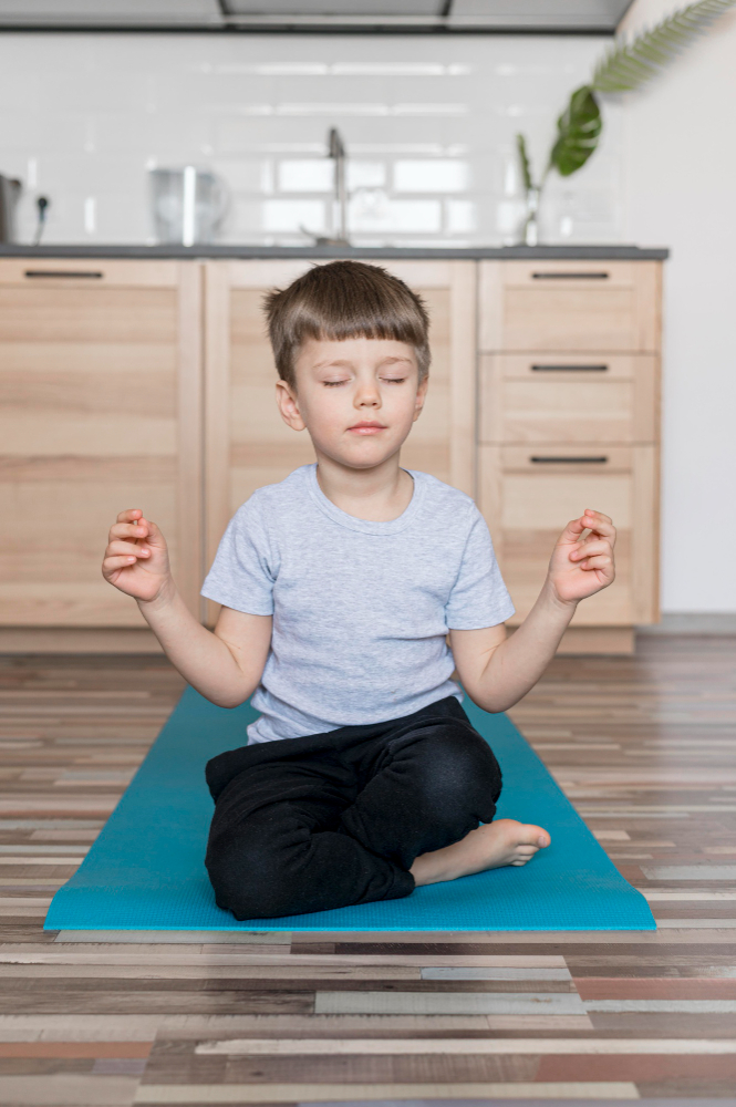 Young Boy Practicing Mindfulness